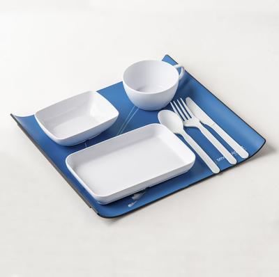 China Airline Sustainable Reusable Food Safe Compostable Biodegradable Tableware for sale