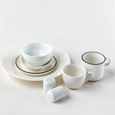 China Sustainable Bone China Dinnerware Set Dishes Plates Ceramic Set Air Lines Porcelain for sale