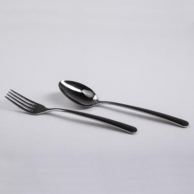 China Sustainable Reusable Silver Color Fork Knife And Spoon Set Stainless Steel Cutlery for sale