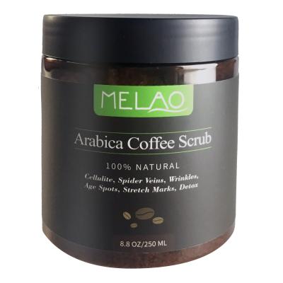 China Wholesale Exfoliator Melao Coffee Body Scrub Organic Charcoal Salt Deep Cleansing and Vegan Exfoliating Moisturizing for sale