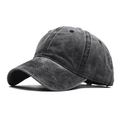 China COMMON High Quality Washed Cotton Solid Color Adjustable Baseball Cap Couples Unisex Hat for sale