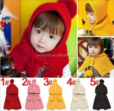 China COMMON Winter Baby Hats And Shawl Sets Girl Pocket Hats Ear Protector Earflap Covers Kid Scarf Muffler For Baby 1-4 Years Old for sale