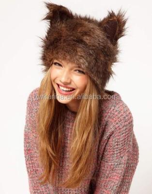 China Fantanstic New JOINT Winter Faux Fur Animal Hats Fashion Rabbit Ears Women's Hat Hat for sale