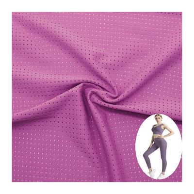 China Breathable Yoga Fitness Moisture Absorption Vest Fabric Mesh Jacquard Spandex Summer Knitting Fabric for sale