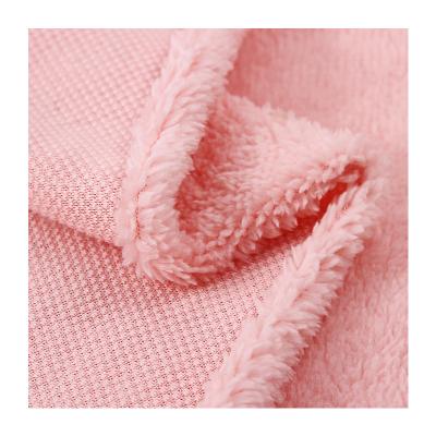 China Wholesale Popular Plain Sueded Dye 100% Polyester Knitted Coral Brushed Fleece Fabric In China for sale