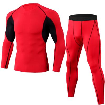 China Wholesale Breathable 2 Pieces Sportswear Set Men Training Tights Compression Running Fitness Suit for sale