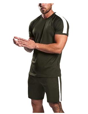 China 2021 Mens Gym Workout Sportswear Breathable Men Set Jogging Jumpsuit Mens Shorts Set for sale