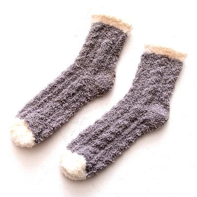 China Viable Wholesale Low Price Fluffy Warm Soft Home Coral Velvet Socks For Girls for sale