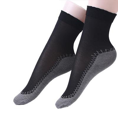 China Factory Direct Selling Cotton Sustainable Transparent Summer Bottom Silk Ankle Socks For Women for sale