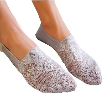 China Flower Antibacterial Short Ankle Lace Lace Style Women Girls Summer Fashion Invisible Socks For Sale for sale