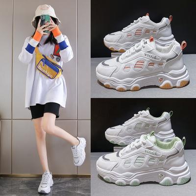 China Fashion trend zapatos de mujer 2021platform bulky white mesh ladies shoes for women running sneakers tenis femininos casual sports for sale