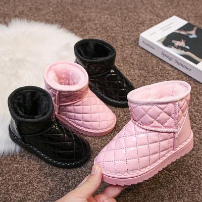 China New Winter Baby Girls Boys Snow Boots Kids Leather Waterproof Non-slip Wear-resistant Snow Boots Warm Shoes Booties for sale