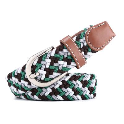 China Hot selling elastic braided belt wide stretch 2.5 explosive knit belt young version Korean ladies student leisure needle buckle belt for sale