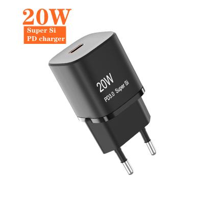 China Compact Size 20w PD Fast Charger USB C Wall Charger Eu Plug For Apple for sale