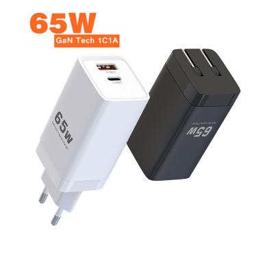 China Type-c super compact size usb wall phone 65w gan palladium mini fast gan charger for laptop macbook for sale