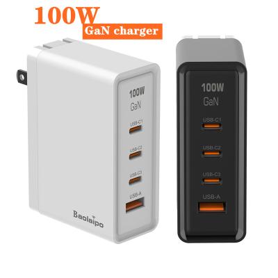 China Compact Dimension / Good For Travel Best Quick Wall 100W GaN Quick Wall 100W GaN QC 3.0 Adapter USB C Travel Charging Charger for sale