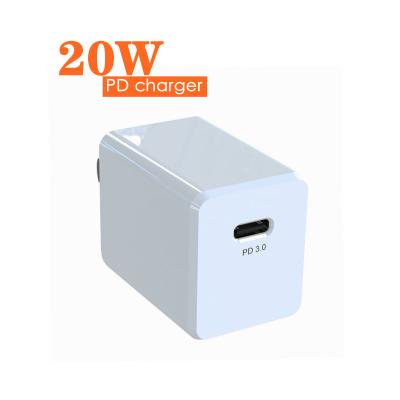 China Original Single Type C Mini PD GaN 20w Wall Laptop Fast Fast One Port USB Charger for sale