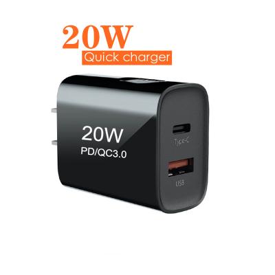 China Original Fast Mobile Phone Adapter PD 20W USB-C Charger EU USA Plug 18W Wall Charging iPhone13 for sale