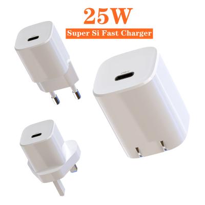 China Customizable 25w USB C Wall Charger Super Adaptive Fast Charger SI Port Super SI PD Charger for sale