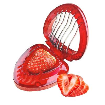 China Stocked Stainless Steel Blade Kitchen Tools And Gadgets Simply Slice Strawberry Slicer for sale