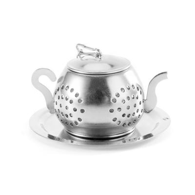 China Silver Tea Stored Office Home Flower Tea Strainer Loose Leaf Teapot Infuser for sale