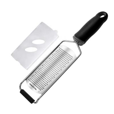 China Hand Held Stocked Kitchen Tool Sharp Stainless Steel Blade Cheese Grater Lemon Zester for sale