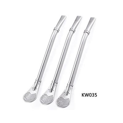 China 304 Stainless Steel Stocked Reusable Drinking Straws With Filter Spoon for sale