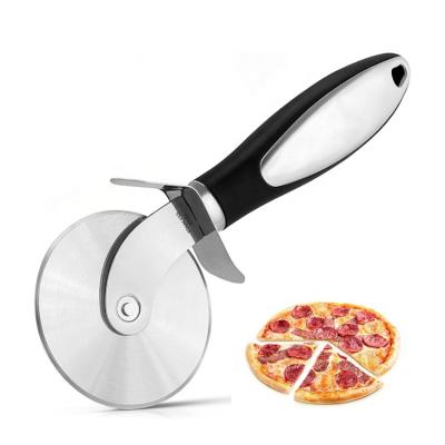 China Stocked Mirror Polishing Metal On Handle Stainless Steel Pizza Cutter Wheel for sale