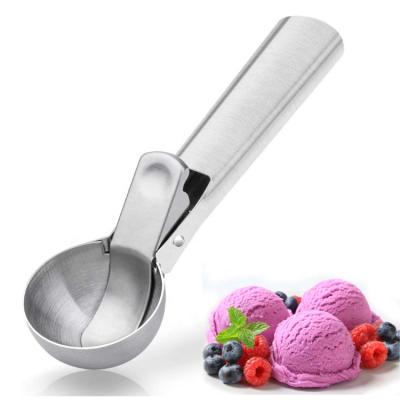 China Large stocked stainless steel ice cream scoop with easy trigger release for sale