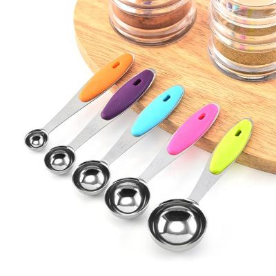 China Stocked Kitchen Tools Powder Liquid Measuring Doser 5 Tools Stainless Steel Set for sale