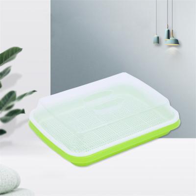 China New Style Irrigation Garden Agriculture Potted Plant Nursery Plastic Green Hydroponic Seed Seedling Seedling Germination Tray Nursery Growing Trays and Lids for sale