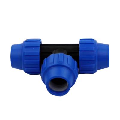 China PE plastic quick hose agriculture irrigation top fabrication quick connector pp tee fitting for agriculture garden irrigation for sale