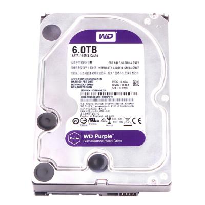 China Duro Hard Disk Drive Disco Rigido Security DVR NVR 3.5 Inch WD60PURX 6TB Hard Disk Drive Purple HDD Festplatte Hdd Disco for sale