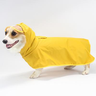 China Viable Adjustable Reflective Raincoat Dog Raincoat Lightweight Pet Rainwear With Poncho Hood for sale