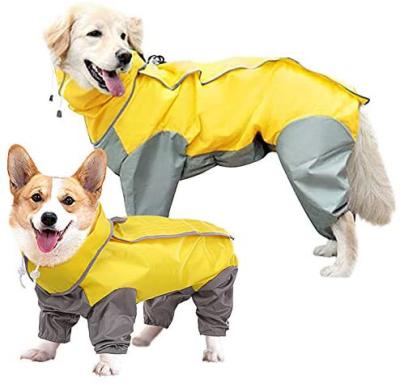 China Viable Small Large Large Dog Raincoats Adjustable Pet Rain Waterproof Lightweight Jackets for sale