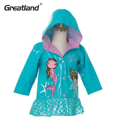 China Chinese Wholesale Breathable High Quality Kids Children PU Raincoat for sale