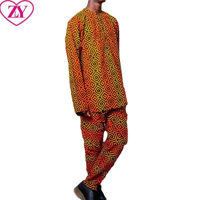 China Anti-Wrinkle Print African Pants Full Length Cotton Design Summer New Tracksuits For Men for sale