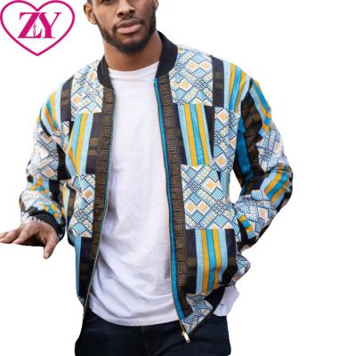 China Ethnic cotton fashion African jacket cotton plus size bomber jacket kente print men coat for sport for sale