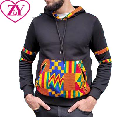 China Cotton Men's Hoodies and Sweatshirts Plus Size Kente Print Pullover African Print Unisex Hoodie For Men for sale