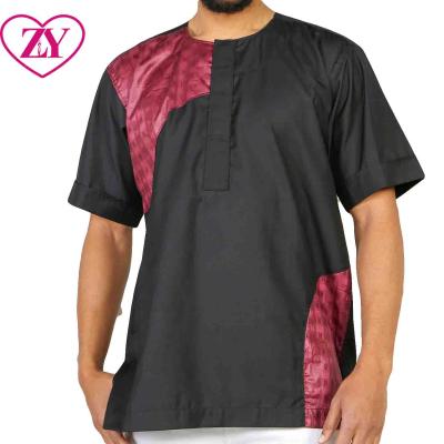 China Cotton fashion new arrival t-shirt plus size African Ankara cotton men's infinity t-shirt tops for sport for sale