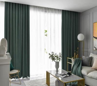 China Hot Sale Solid Color Blackout Single Curtain Fabric High Color Blackout Cloth Window Shading Door for sale