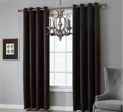 China Simple soft blackout blackout ready made curtain/solid blackout ready made curtain for living room window for sale