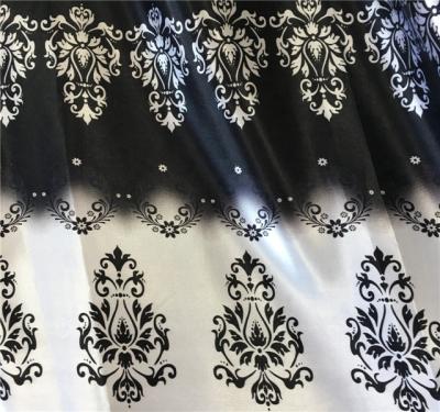 China Luxury Graceful Two Sided Shiny Blackout Print Blackout Fabric Classic Window Curtain for sale