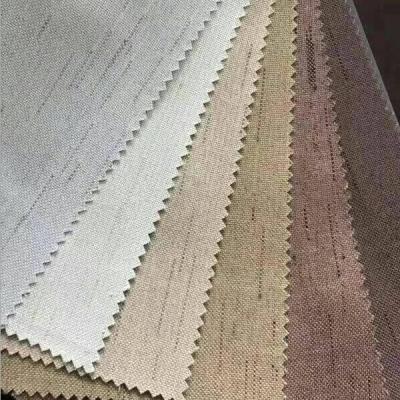 China Blackout 100% High Quality Polyester Plain Weave Hotel Look Blackout Curtain Linen Fabric for sale