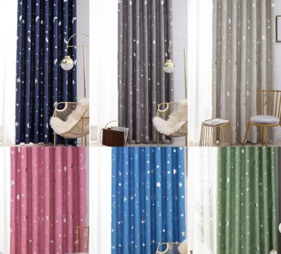 China Wholesale Hot Silver Blackout Star Blackout Star Curtain Fabric Ready Made Curtains For Kids Room for sale