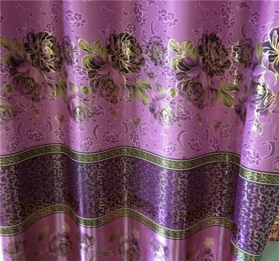 China Graceful Blackout Gold Foiling Sheets Fabric Two Side Shiny Vertical Window Curtain Luxury for sale