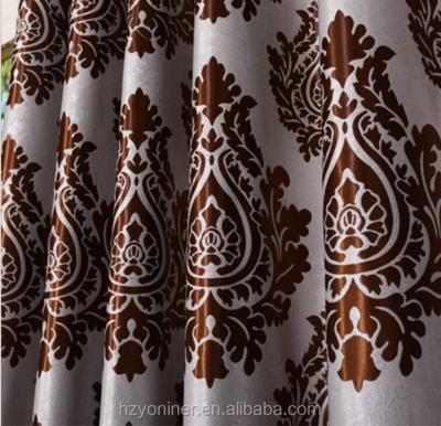 China Luxury blackout jacquard blackout fabric for curtain blinds, jacquard fabric for european curtains with sheer curtain for sale