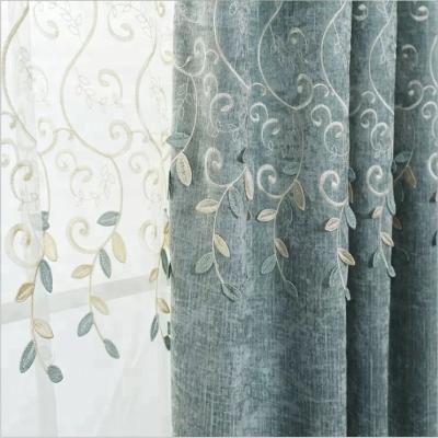 China Sheer Jacquard Curtains In China Ready Made Shrink-Resistant Voile Embroidery for sale