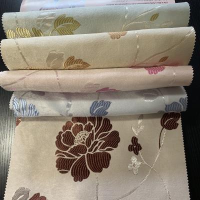 China 100% Blackout Polyester 3 Pass Embroidery Velvet Jacquard Woven Blackout Fabric For Home Decoration for sale