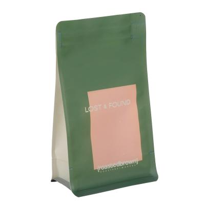 China Custom Promotion 8oz 12oz 16oz 18oz 32oz Coffee Bag Square Bottom Flat Bottom Coffee Beans Packaging Bag for sale